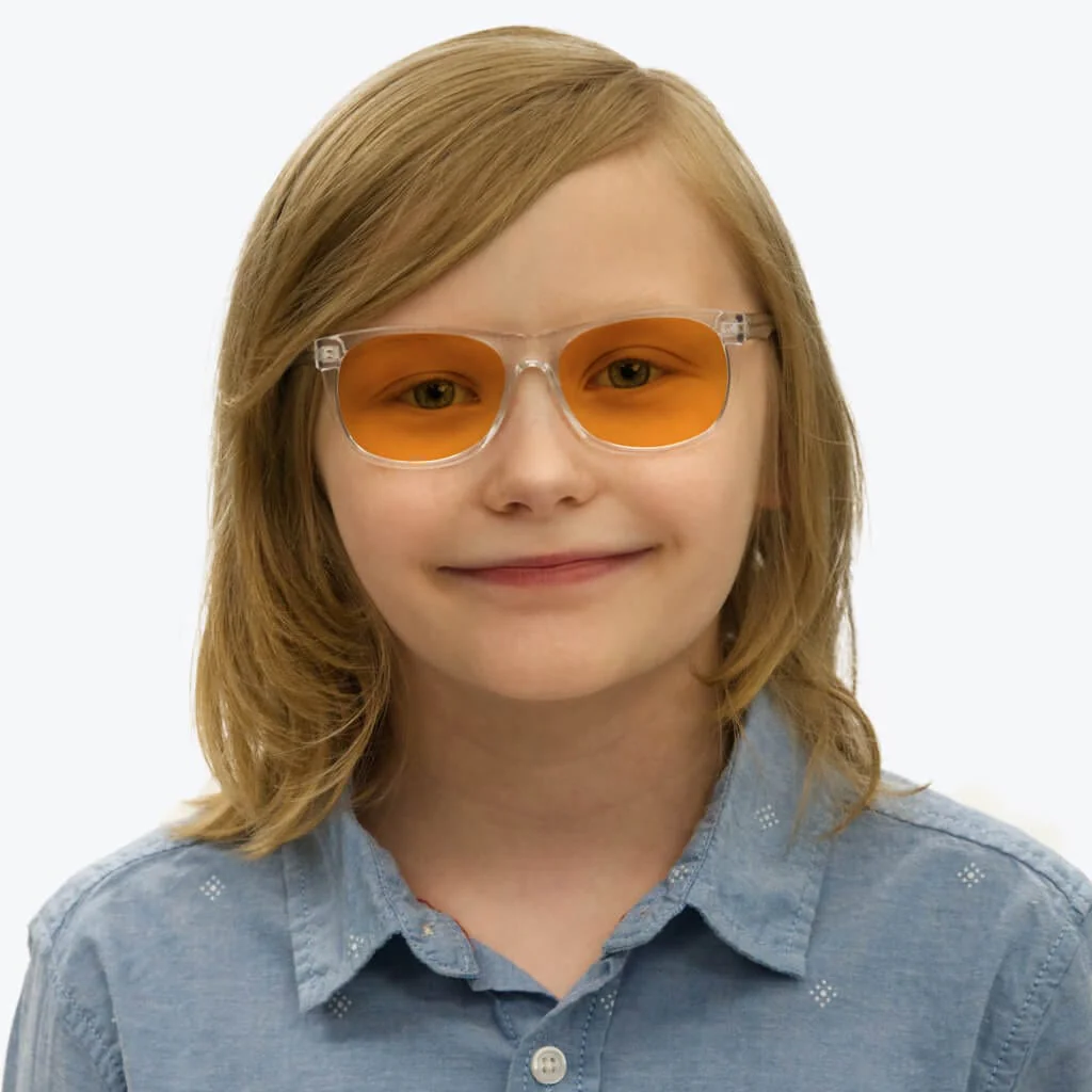 SunDown Kids Blue Blocking Glasses - Crystal - Readers - Image 7